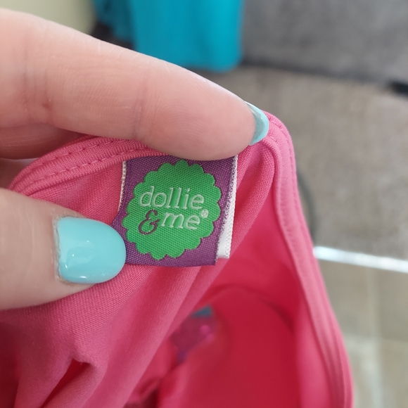 Pink sequins bling gymnastics dance Leotard bright fun cute small dollies & me - Picture 9 of 9